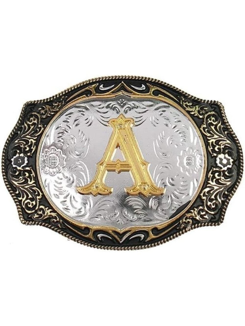 unisex A Imported Cowboy Rodeo Gold Initial Letter Belt Buckle